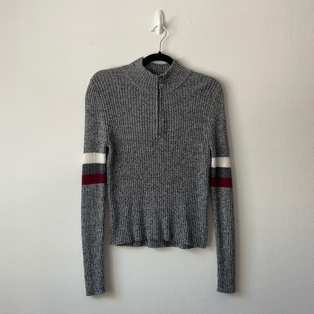 Grey 3/4 Zip Sweater
